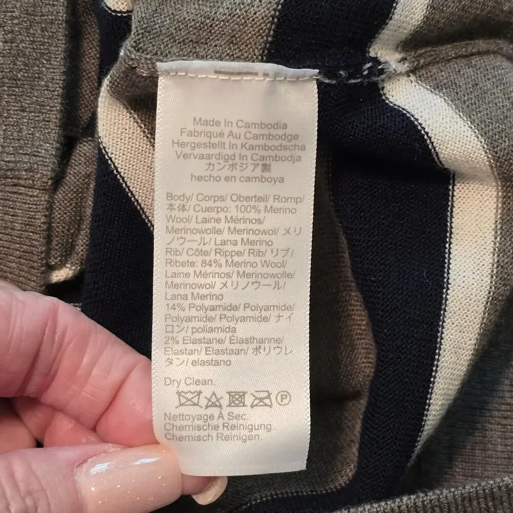 Madewell Drop Shoulder Polo Sweater 100% Merino Wool Womens XXS Gray Blue NWT